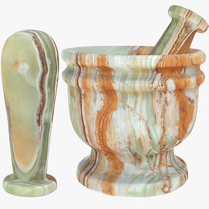 3D Mortar made of natural onyx stone model