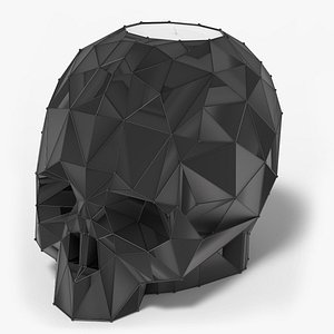 Low Poly Skull Candle Holder