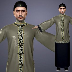3D Emperor of Qing Dynasty in ancient China model