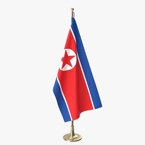 3D north korea office flag