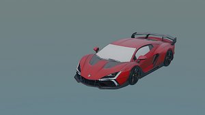 3D Red Sports Car 3D Model model