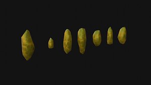 3D model yellow crystals