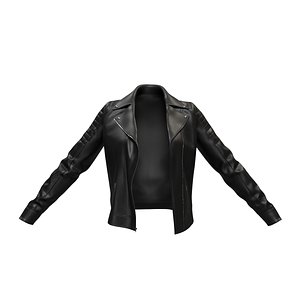 3D woman leather jacket