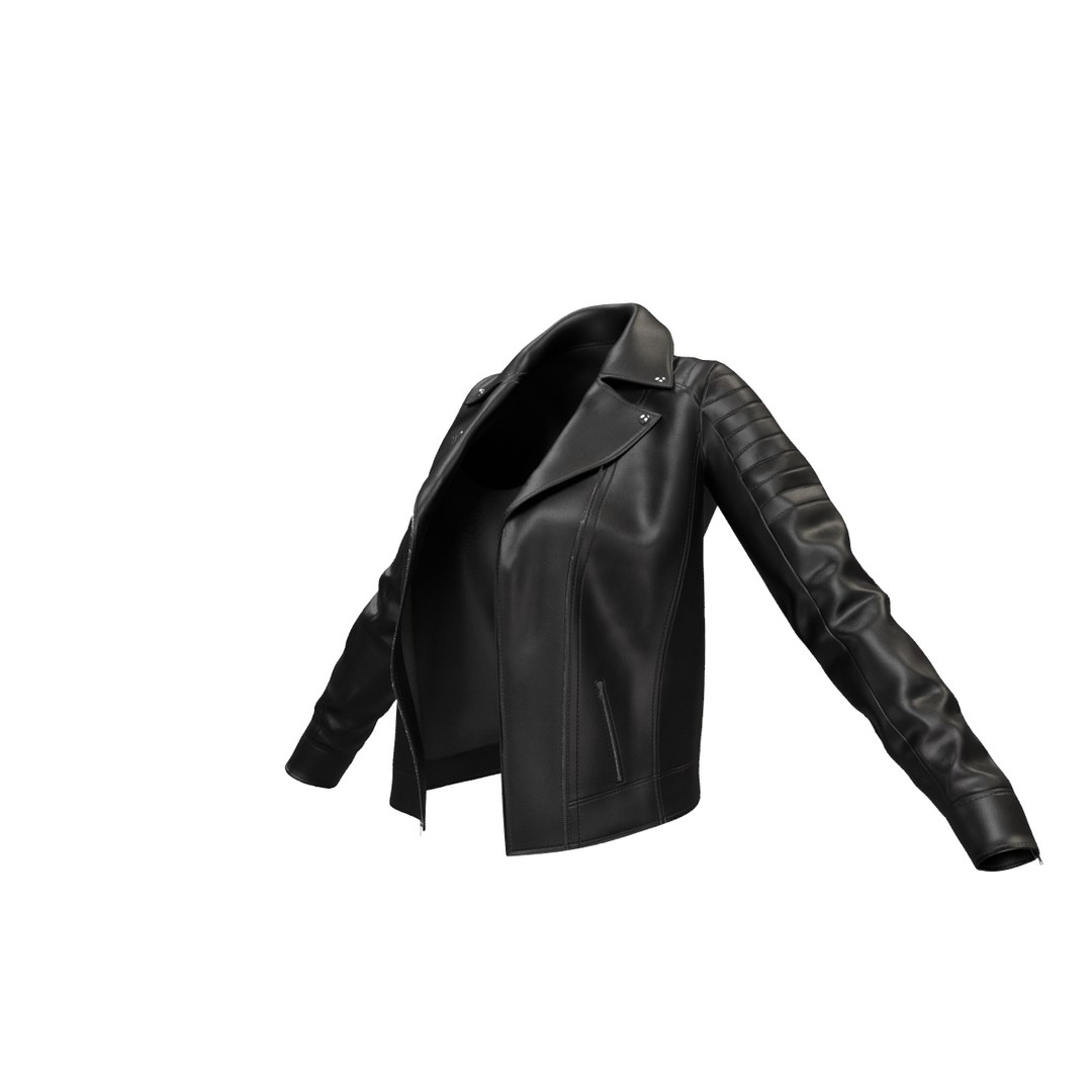 3D woman leather jacket - TurboSquid 1399338