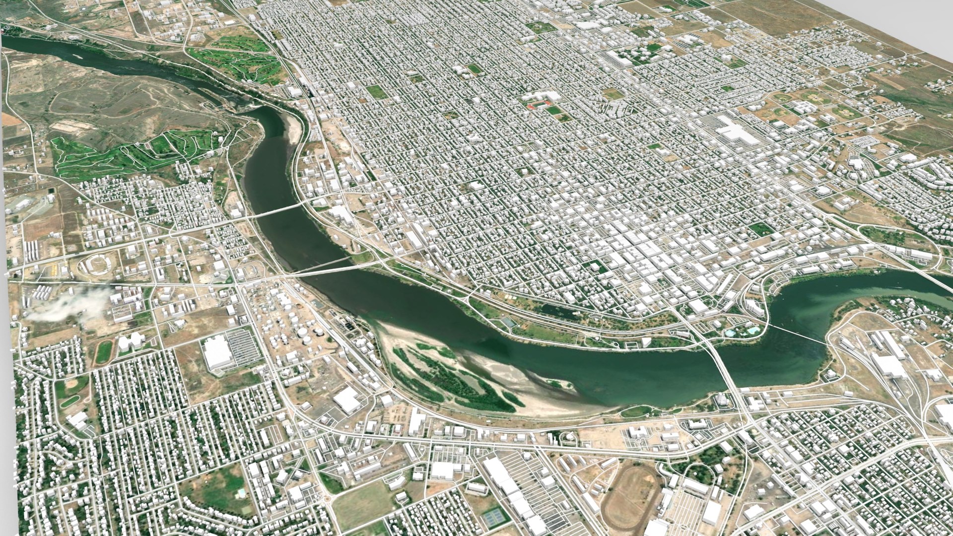 Cityscape Great Falls USA Model - TurboSquid 2023991
