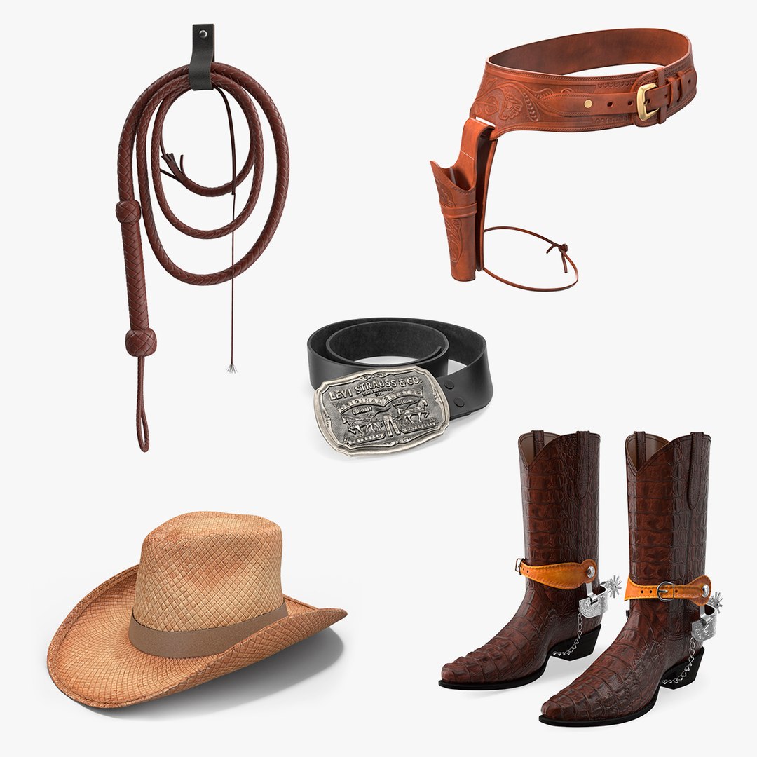Cowboy Accessories Collection 3 3D model preview