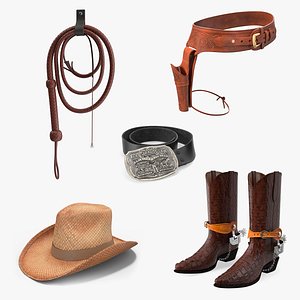 Cowboy Accessories Collection 3 3D model
