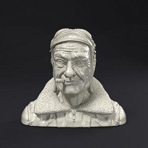 3D steampunk pilot head model