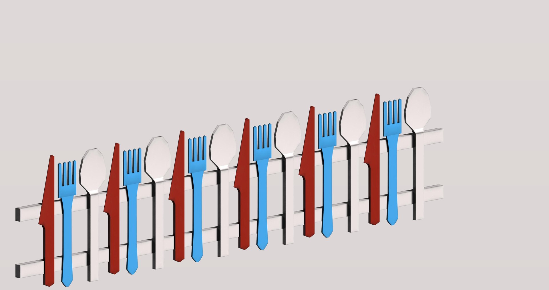 3D Model Modular Spoon And Forty Style Fence Set - TurboSquid 1955571