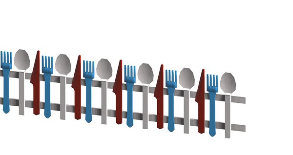 modelo 3d Modular spoon and forty style fence set - TurboSquid 1955571