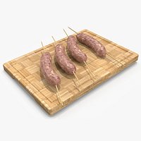 Raw Sausages on Skewers