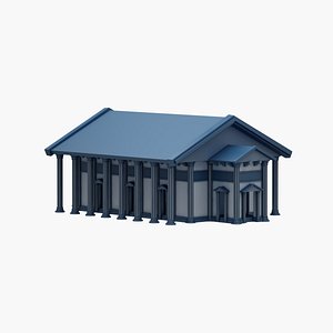 Greek State Building 03 3D model