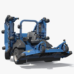 Hydraulic Steering Wide Deck Mower Blue Rigged for Maya