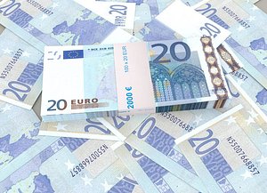 20 euro banknote packs 3D model
