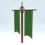 Double Banner Green 3D model