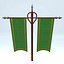 Double Banner Green 3D model