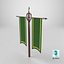Double Banner Green 3D model