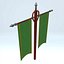 Double Banner Green 3D model
