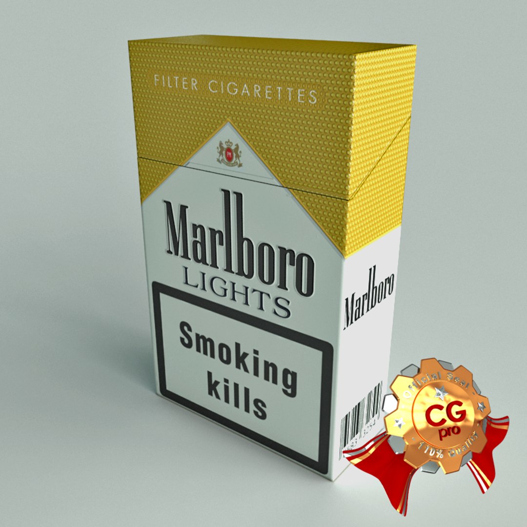 marlboro yellow cigarettes Pack Marlboro Cigarettes 3d Model