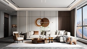 Modern Minimalist Living Room 3D model