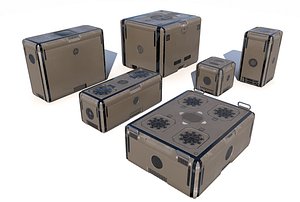 futuristic cargo storage crate 3D model