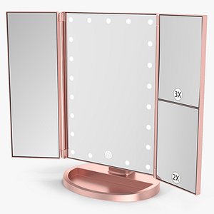 3D Countertop Cosmetic Mirror Tri-Fold model
