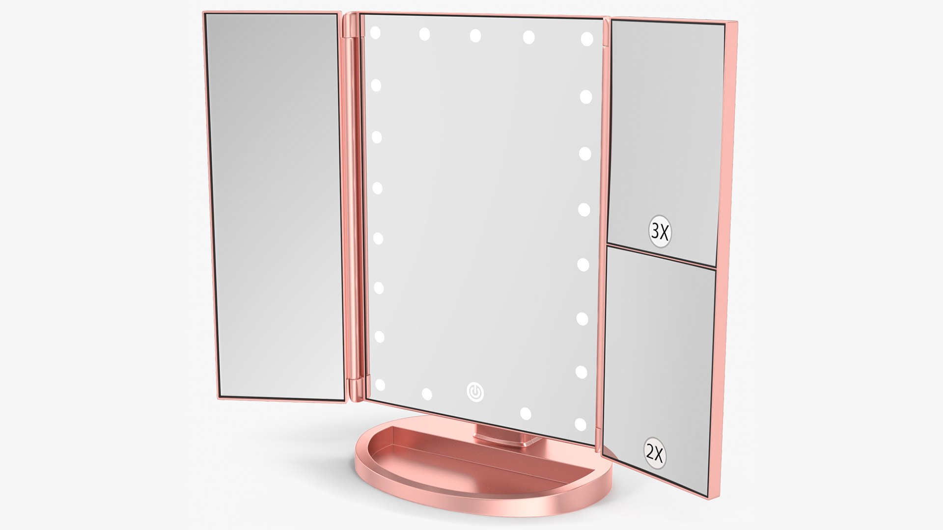 Countertop Cosmetic Mirror Tri-Fold 3D model preview
