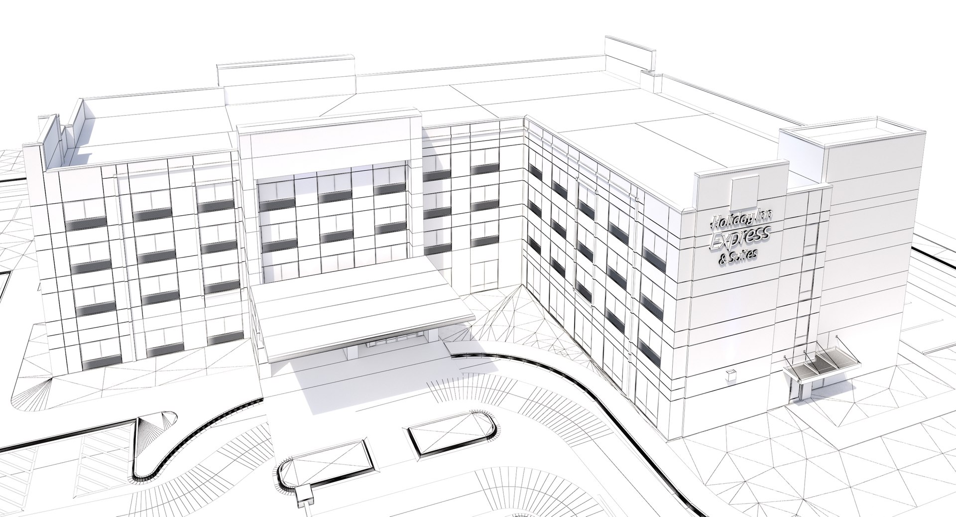 Holiday inn hotel site 3D model - TurboSquid 1286938