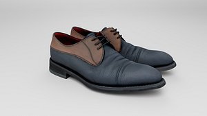3D model Pair of  leather shoes Male or mens formal business fashion