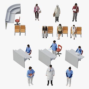 3d model doctor 02 man woman