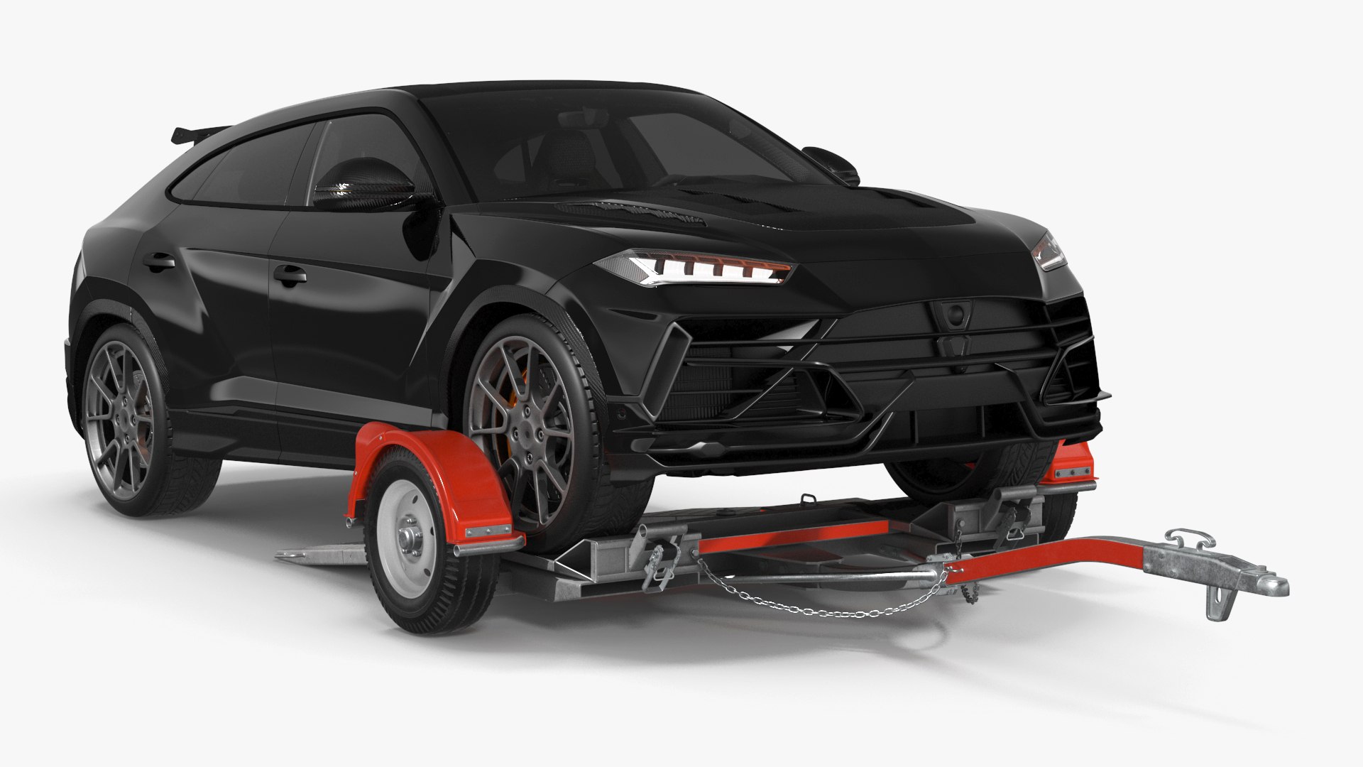 Sport Car on Tow Dolly 3D model preview