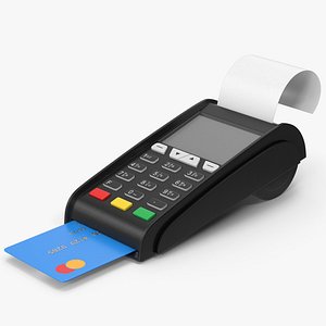 3D model Pos Terminal With Credit Card