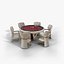 Harley Poker Table Set - Round Card Table with Six Armchairs