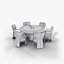 Harley Poker Table Set - Round Card Table with Six Armchairs