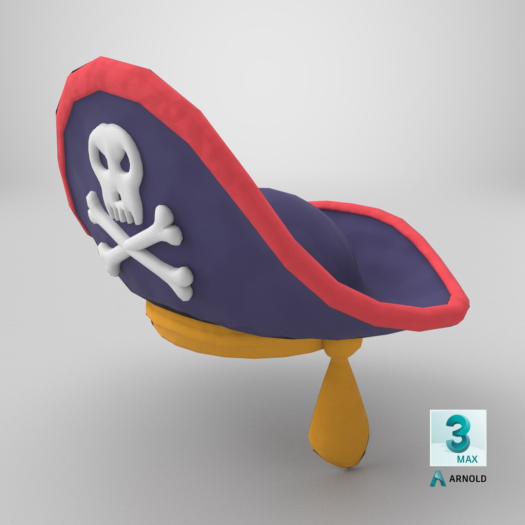 Cartoon pirate hat 3D model https://p.turbosquid.com/ts-thumb/mn/AkLJ2i/28/stemcell_max_arnold_render/png/1719328776/1920x1080/fit_q87/0583c70ab1ff074f0409fe059b47d3b225f10011/stemcell_max_arnold_render.jpg