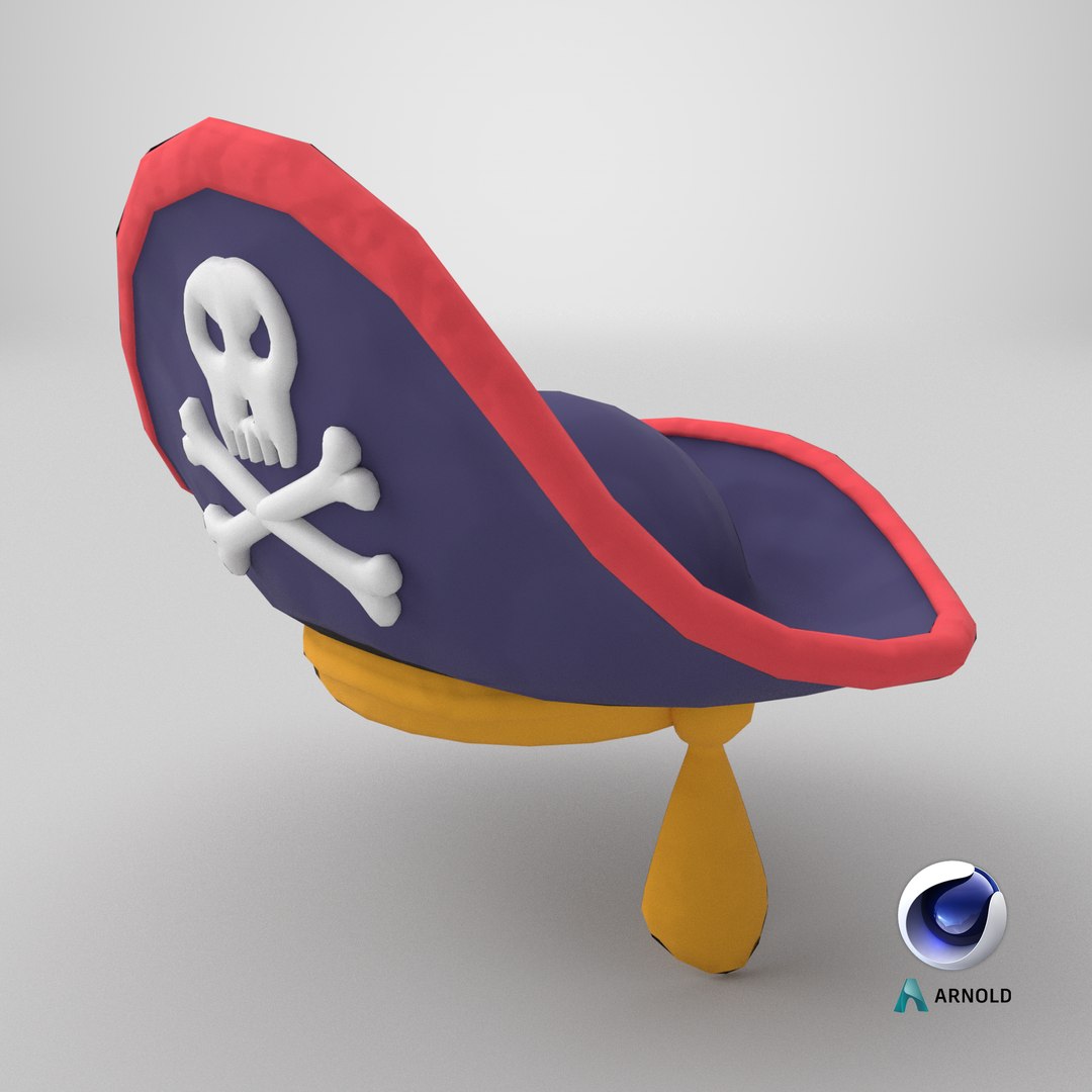 Cartoon pirate hat 3D model https://p.turbosquid.com/ts-thumb/mn/AkLJ2i/Z7/stemcell_cinema_4d_arnold_render/png/1719328770/1920x1080/fit_q87/1e72055aee46dd00014e1ce216b0764eaa568a5c/stemcell_cinema_4d_arnold_render.jpg