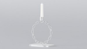 Alphabet O Silver Chain Candleholder 3D Model True PBR Renders Zero Cleanup UVs 4K PBR Textures model