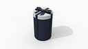 Gift Box - Tall Round with Tied Ribbon Bow