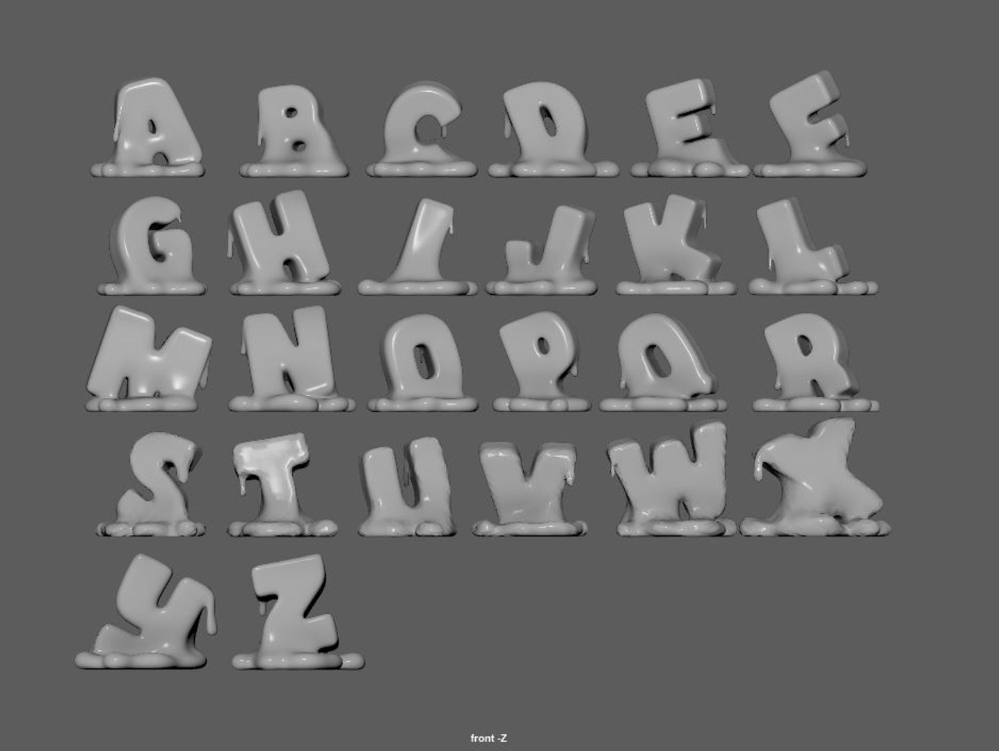 3D Model Melted Letters - TurboSquid 1983517