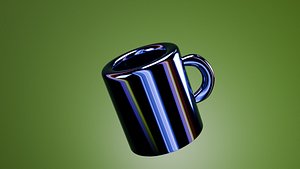 Animated Chrome Mug Shader - Low Poly PBR Blender GLTF FBX OBJ 3D model