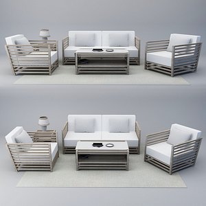 3D wood sofa