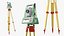 Total Station Leica TS10 with Tripod 3D model
