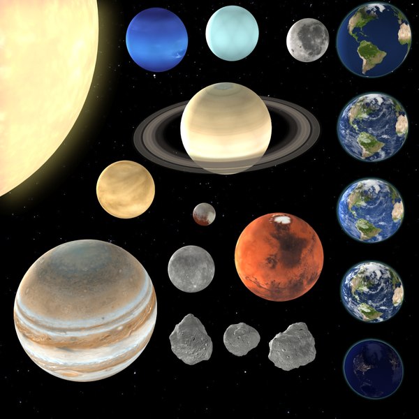 3d model pluto planet space