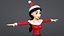 Rigged Cartoon Santa Woman