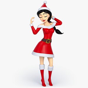 Rigged Cartoon Santa Woman