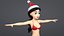 Rigged Cartoon Santa Woman
