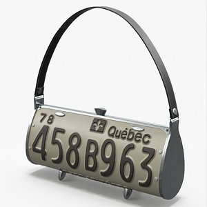 Vintage Quebec License Plate Handbag 1978 Beige