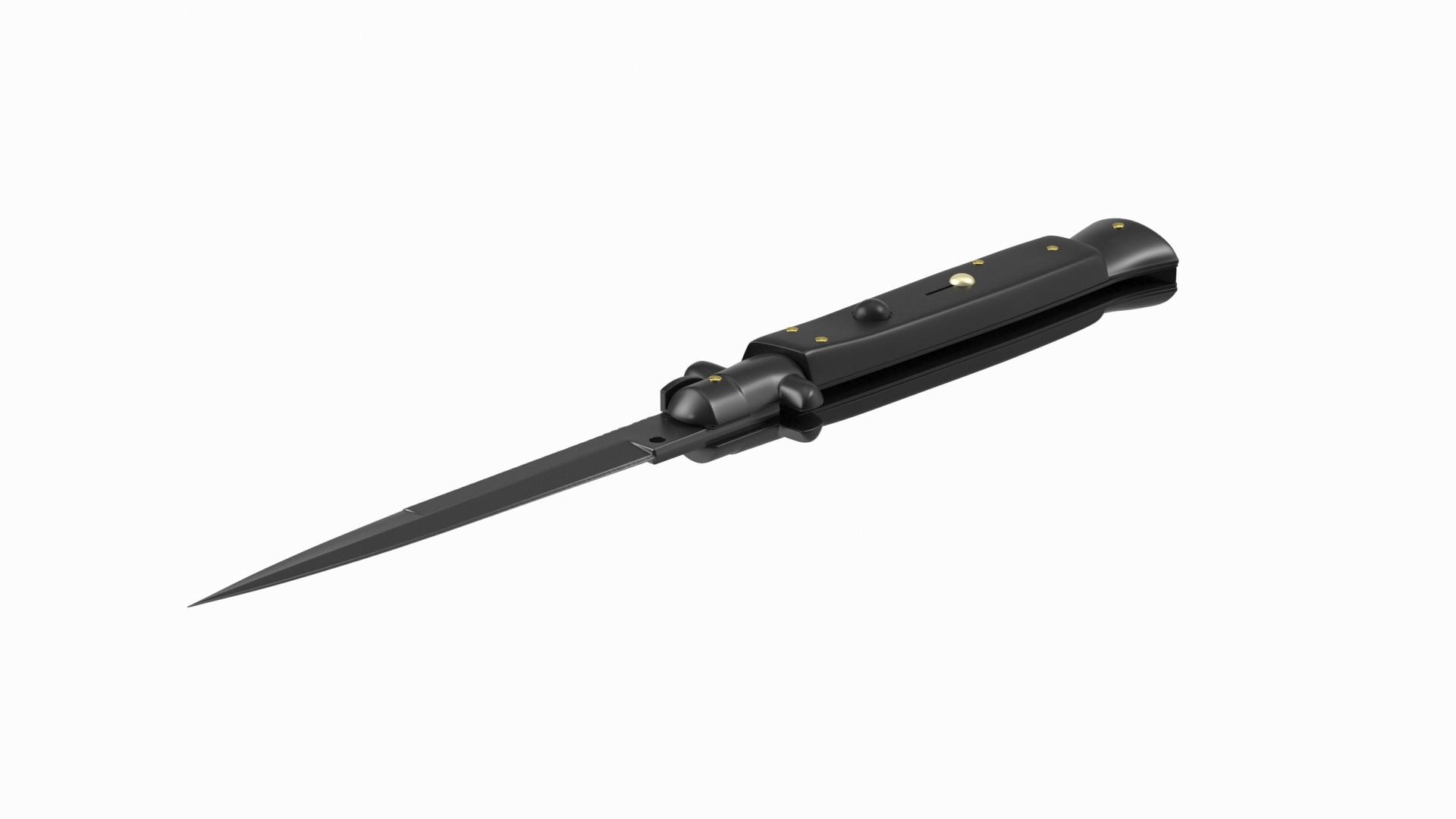 3D Model Stiletto Knife Black Handle - TurboSquid 1849820