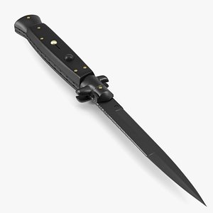 3D model Stiletto Knife Black Handle
