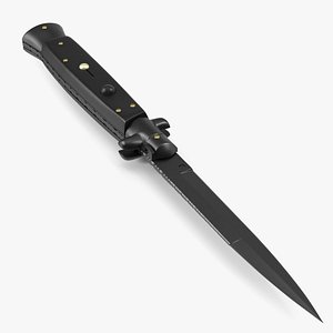 Stiletto Knife Black Handle